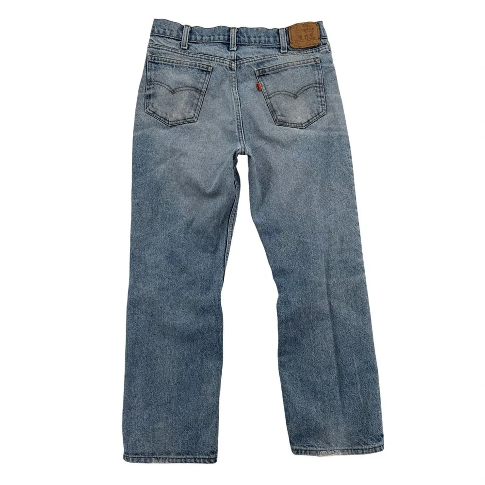 Levi's 918 Jeans Mens 34x28.5 Blue Husky Vintage 80s Orange Tab Straight Leg
